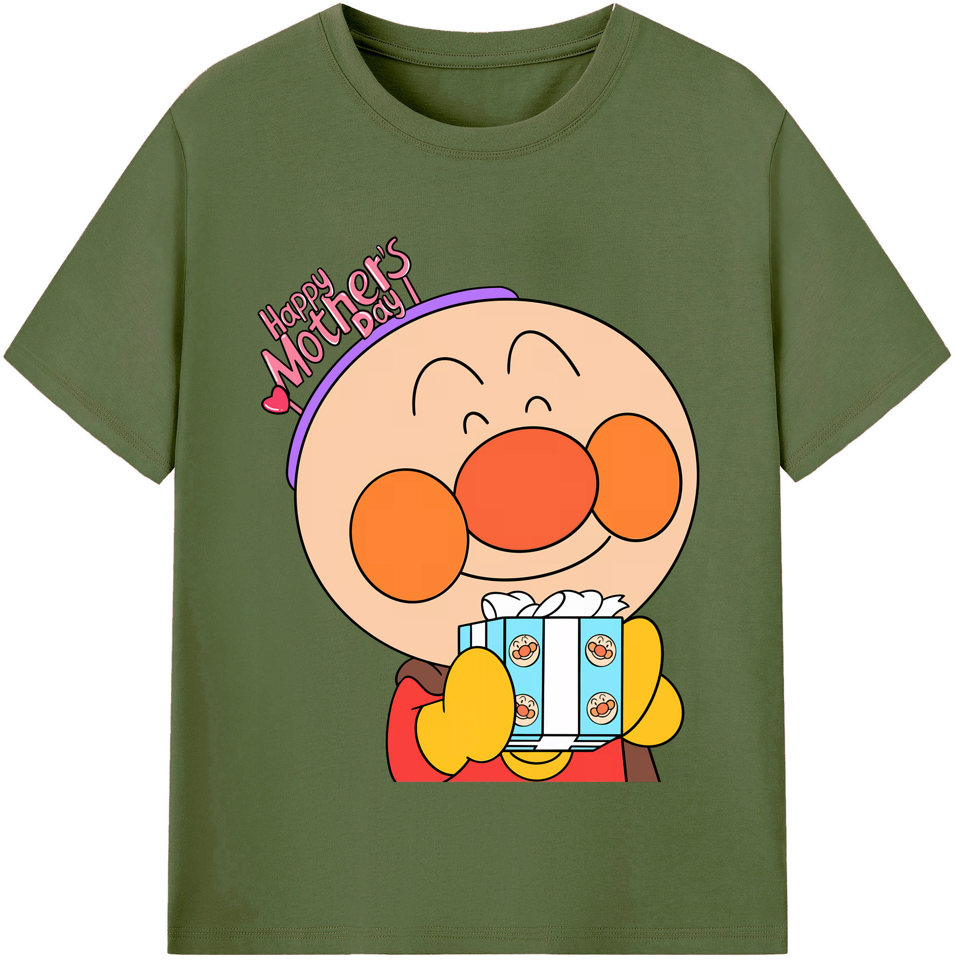 （画像用） アンパンマン Anpanman 綿100％半袖Tシャツ（フロントプリント）